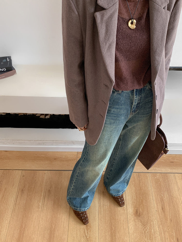 Karin Luna In Stock Spot Goods    Old Money Style Square Toe Suede Flats