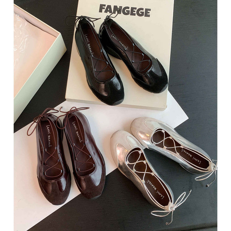 Karin Luna Basic Versatile British Style Casual Lace-up Flats