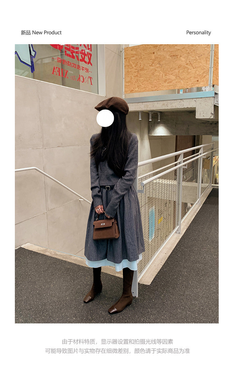 Karin Luna In Stock Spot Goods  Patchwork Long Boots Elegant Versatile
