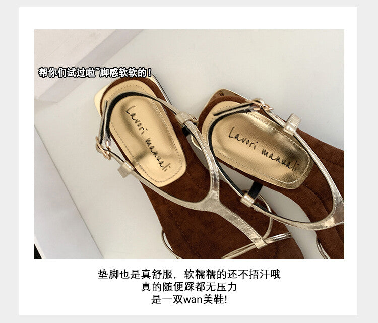 Karin Luna Bestseller Popular Featured products a Large Number of Spot Goods  Comes with data included  Thin Strap T Word Sandals