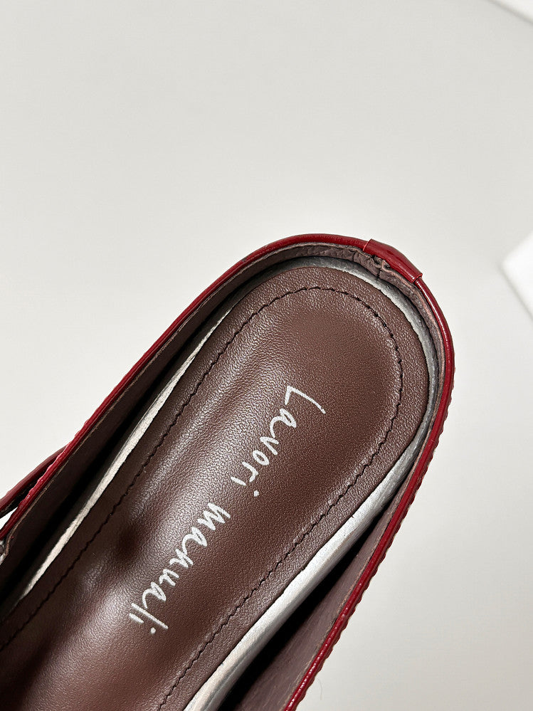 Karin Luna In Stock Spot Goods  t Square-Toed Full Leather Basic Slippers