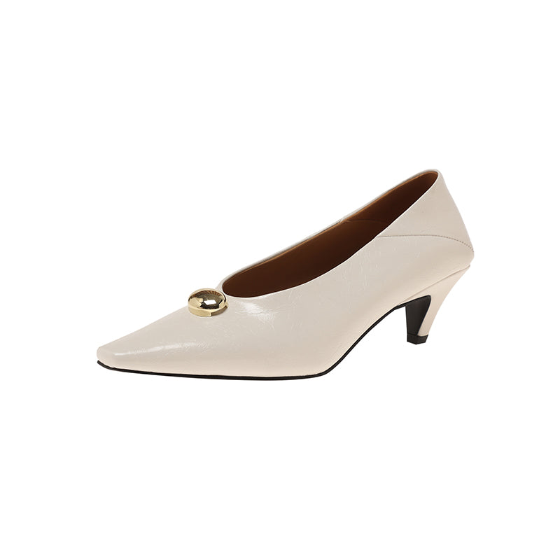 Karin Luna In Stock In Stock ~Basic Versatile French Style Small Square Toe Shallow Mouth Single Shoes