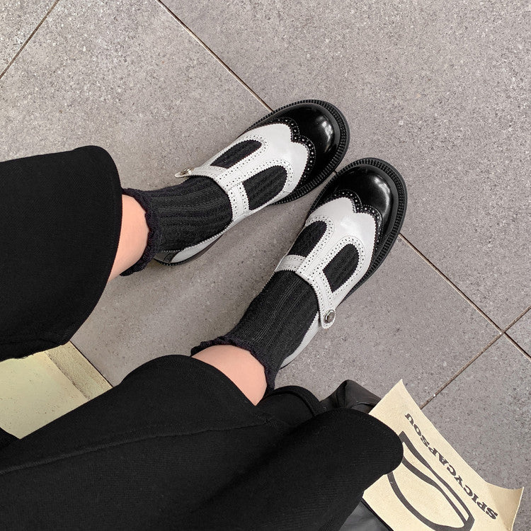 Karin Luna In Stock Spot Goods  Color Matching t Round Toe British Style Single Shoes