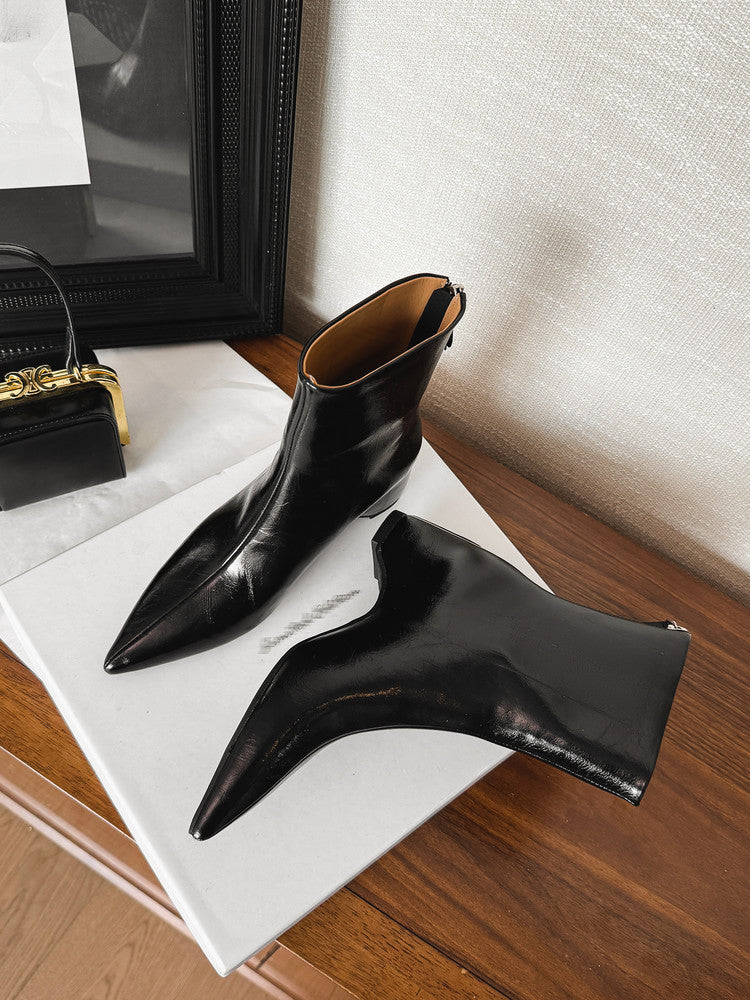 Karin Luna Versatile Elegant Style Pointed Toe Hidden Wedge Short Boots