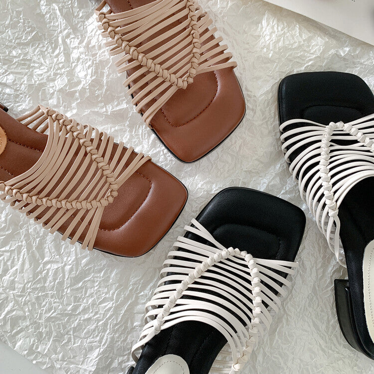 Karin Luna In Stock Spot Goods  Resort Style Handwoven Flat Sole Slippers