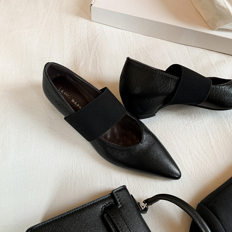 Karin Luna  Popular Pointed Toe Hidden Heel Strap Single Shoes