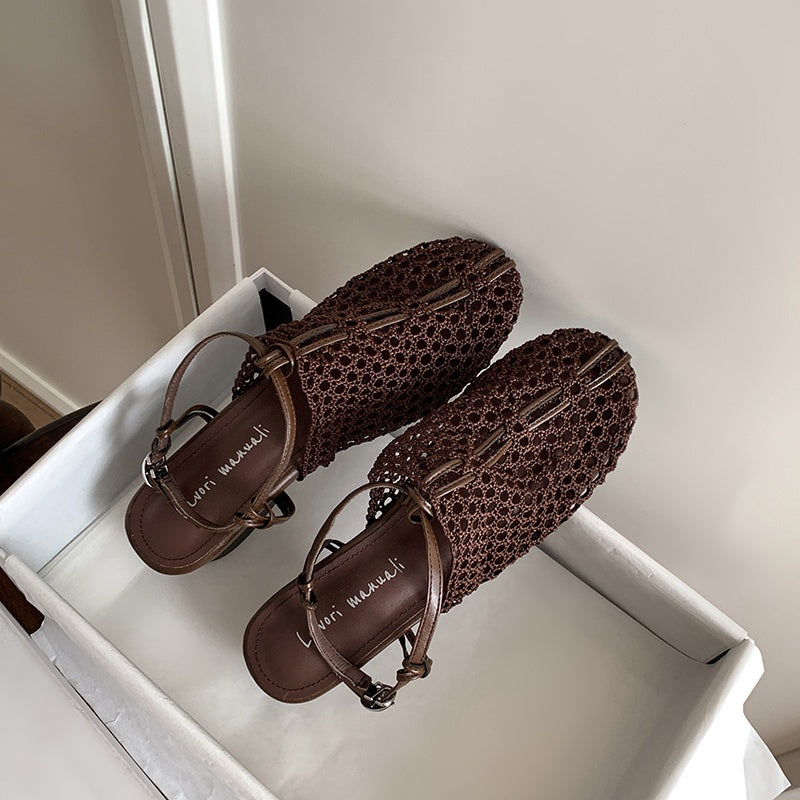 Karin Luna In Stock Spot Goods  Resort Style Series~Casual woven closed-toe flat sandals