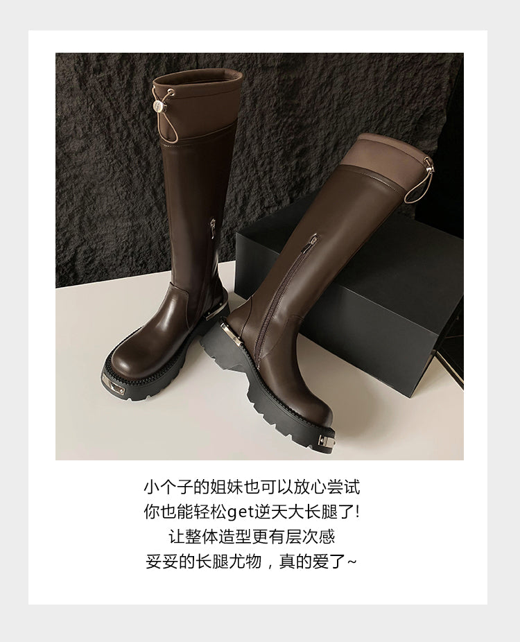 Karin Luna In Stock Spot Goods Thick-soled Casual Versatile Elegant Knight Boots