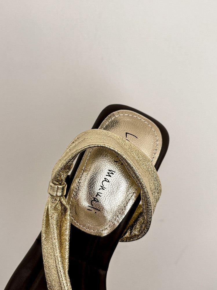 Karin Luna In Stock Spot Goods Minimalist Style Square-Toed Irregular Heel Slippers