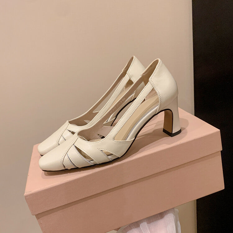 Karin Luna Hot-Selling Retro Big Item Big Goods Available for sale all seasons French-style Hollow Out Single Shoes Full leather inside and out