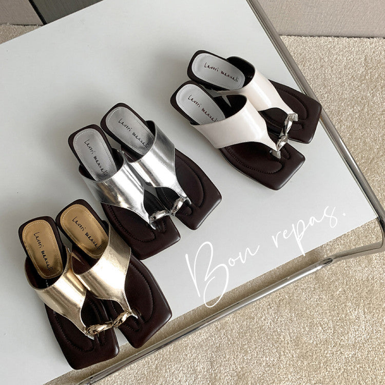 Karin Luna In Stock  Spot Goods   Casual Style Square Toe Slip-On Super Comfortable Slippers