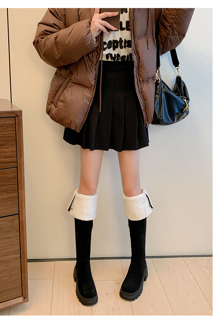 Karin Luna has prepared stock  Main Push Main Push  Hot-selling Large Sole Self-flowing Foldable Round Toe Over-the-Knee Boots