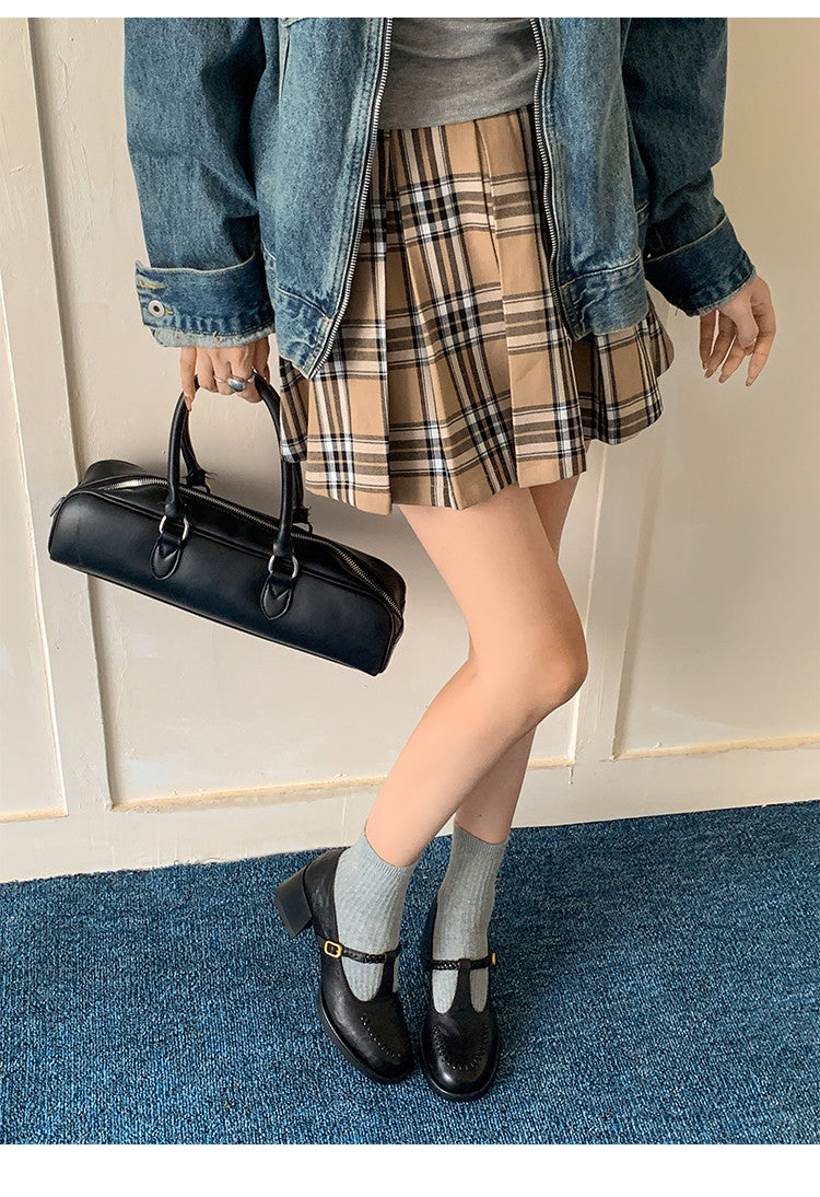 Karin Luna In Stock Spot Goods Vintage Braided Twist High Heels T Round Toe Thick Sole Single Shoes