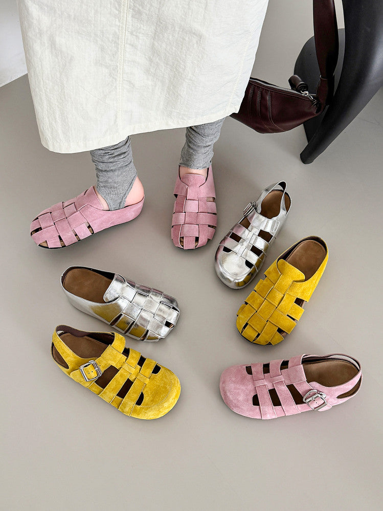 Karin Luna Full Layer Inside and Out~Basic Versatile Perforated Round Toe Birkenstock Shoes