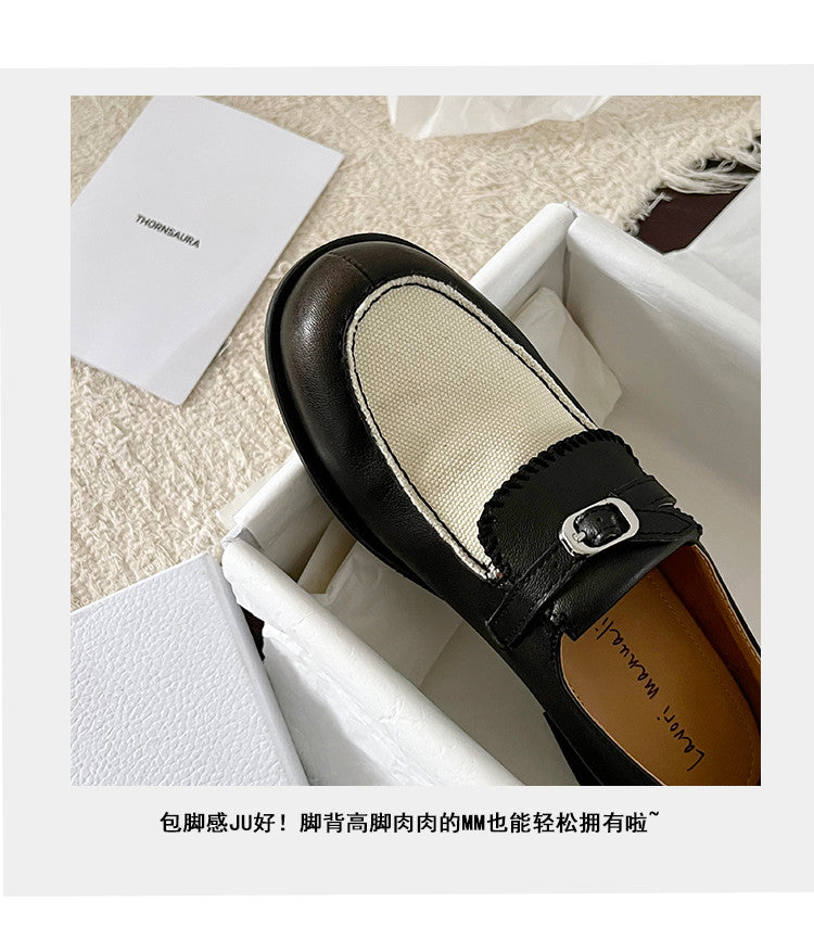 Karin Luna Casual Shoes Series~  In stock Classic color-blocking British style deep-mouth single shoes