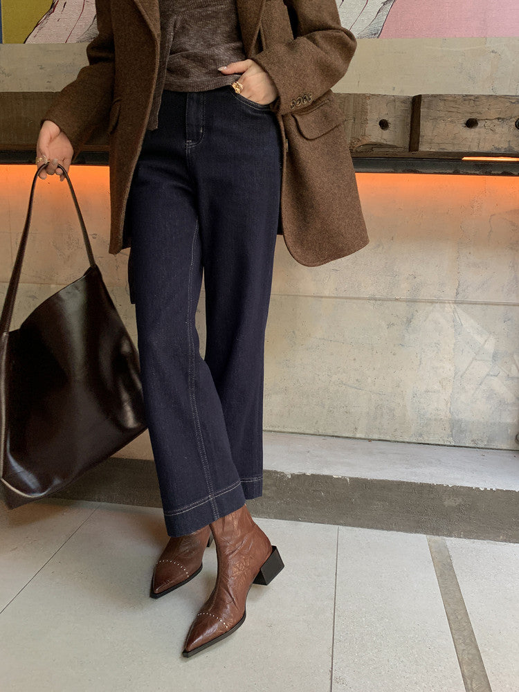 Karin Luna In Stock In Stock Slim Boots Series~Pointed Toe Rivet Slim Short Boots