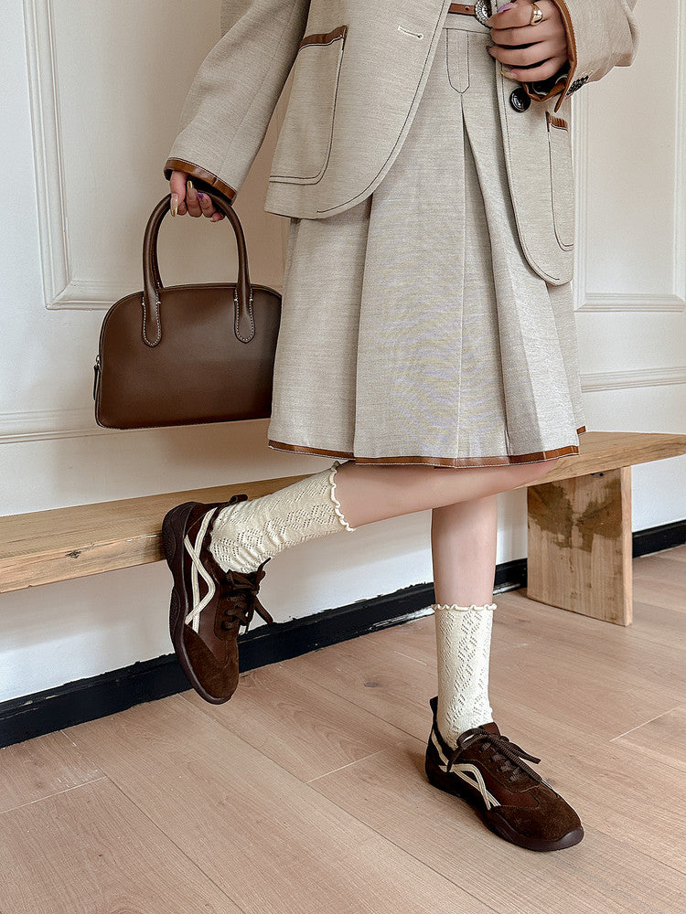 Karin Luna Casual Shoes Series~  In Stock Hot-Selling Versatile Lace-Up Deep Mouth Flats
