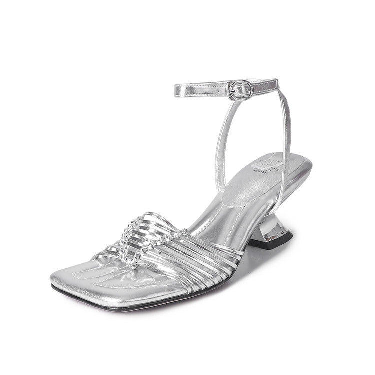 Karin Luna Data Hot Item  Comes with data plan included Hand-woven Square Toe Sofa Insoles Irregular Heel Sandals