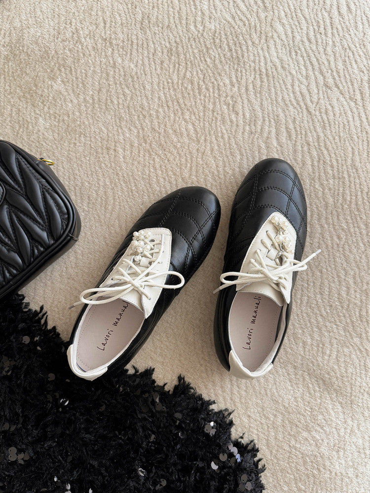 Karin Luna Casual Shoes Series~  In stock Xiaohongshu Hot-Selling Lace-Up Thick-Soled Deep Mouth Single Shoes