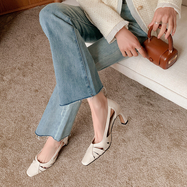 Karin Luna Hot-Selling Retro Big Item Big Goods Available for sale all seasons French-style Hollow Out Single Shoes Full leather inside and out