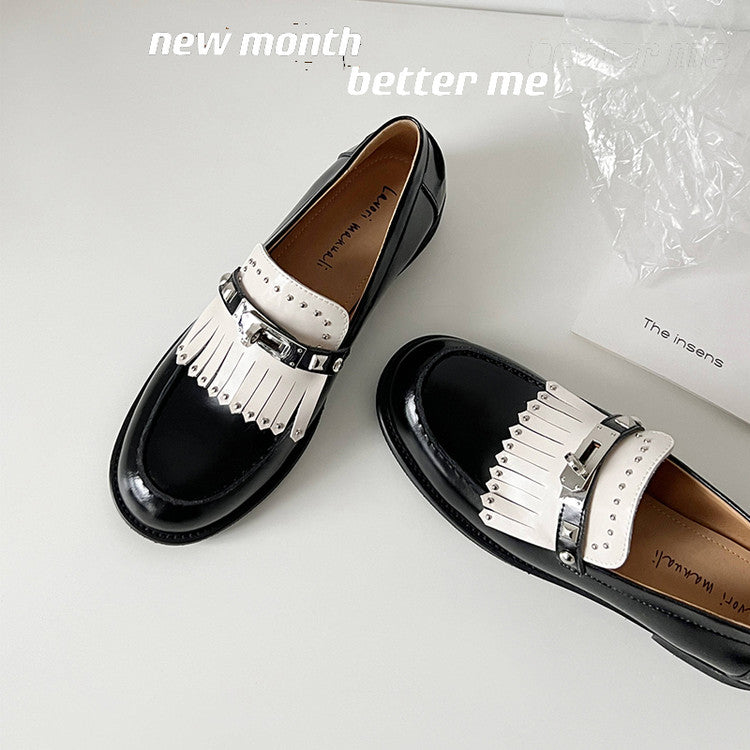 Karin Luna Casual Shoes Series~ Spot Goods Spot Goods Hot-selling Tassel Element Small Gold Buckle Single Shoes