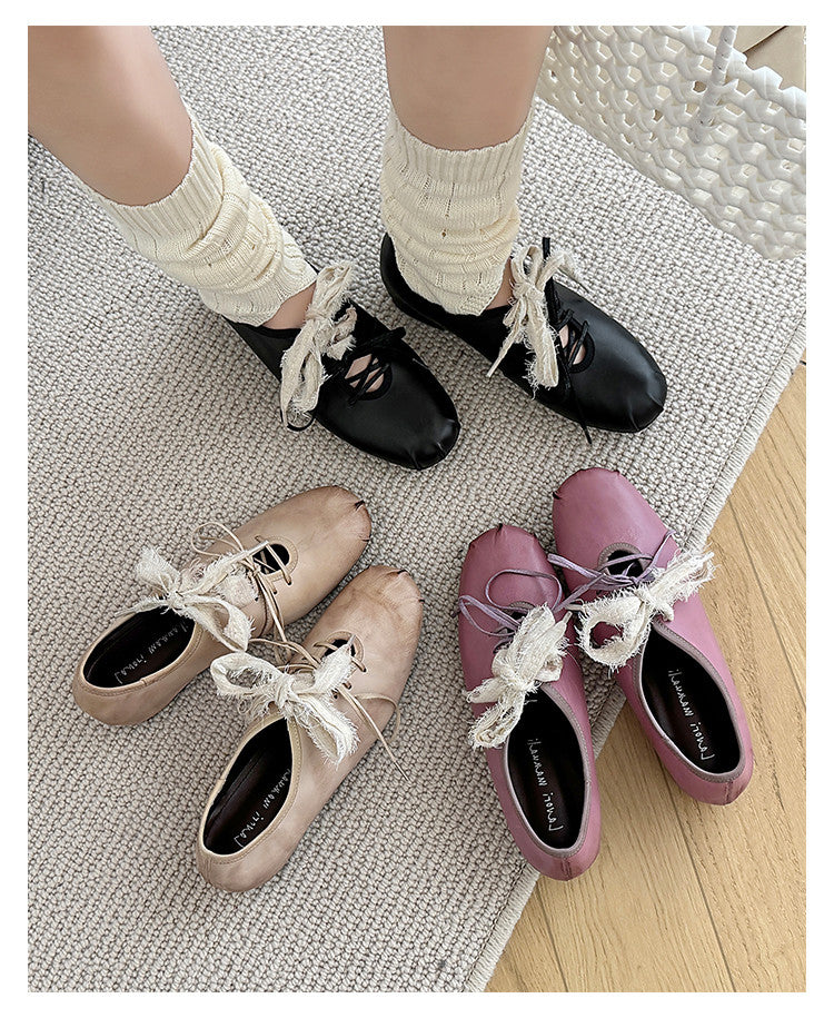 Karin Luna In Stock In Stock  Xiaohongshu Hot Sale Full Leather Round Toe Deep Mouth Single Shoes