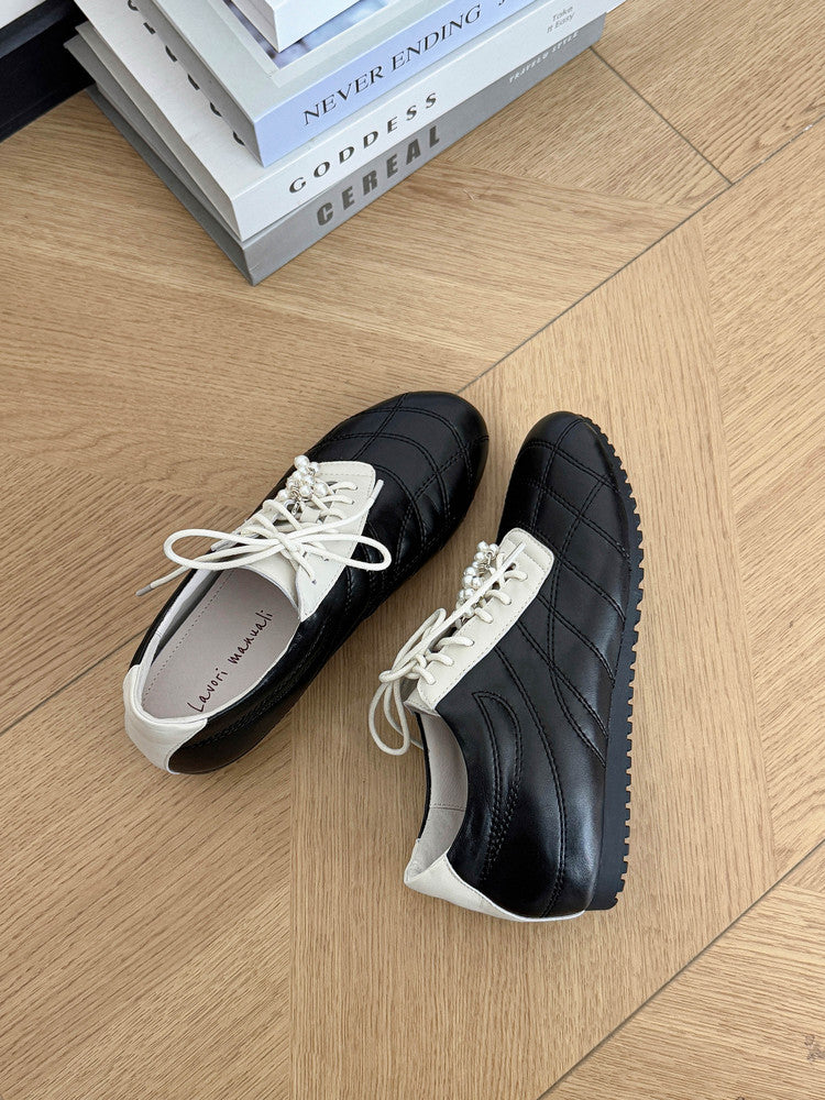 Karin Luna Casual Shoes Series~  In stock Xiaohongshu Hot-Selling Lace-Up Thick-Soled Deep Mouth Single Shoes