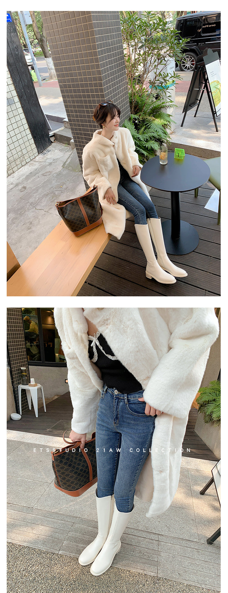 Karin Luna Internet Celebrity Photo  Best-selling in stock Full Leather Basic Long Boots  Winter Essential Combat Boots