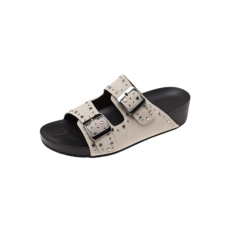 Karin Luna In Stock Spot Goods Casual Thick-Soled Belt Buckle Slippers