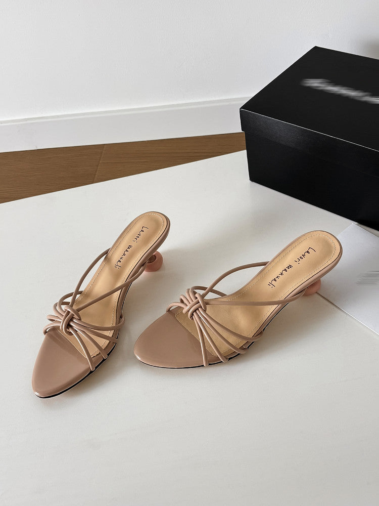 Karin Luna In Stock In Stock  In Stock Round Toe Cross Hollow Round Toe Stiletto Slippers