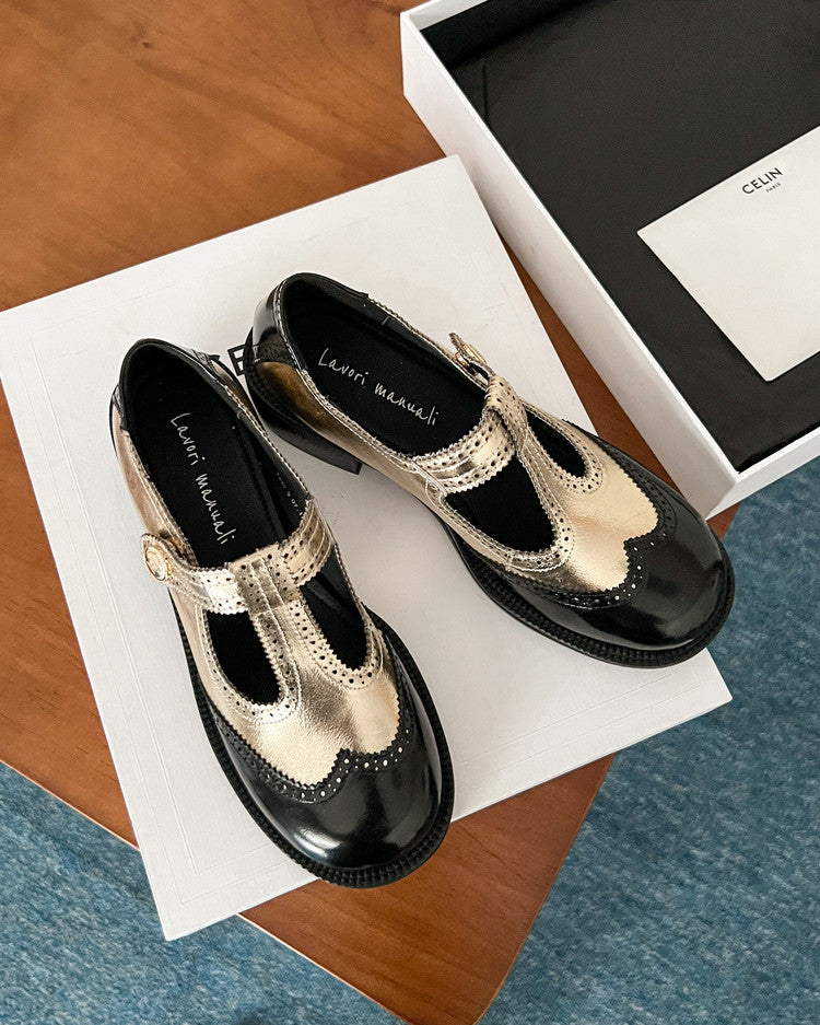 Karin Luna In Stock Spot Goods  Color Matching t Round Toe British Style Single Shoes