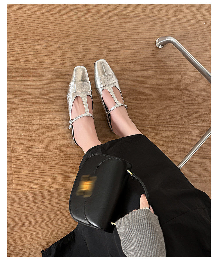 Karin Luna In Stock Spot Goods  t Square-Toed Full Leather Basic Slippers