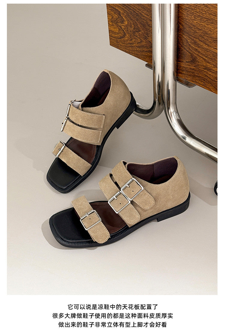 Karin Luna In Stock Spot Goods   Casual Belt Buckle Thick-soled Versatile Sandals