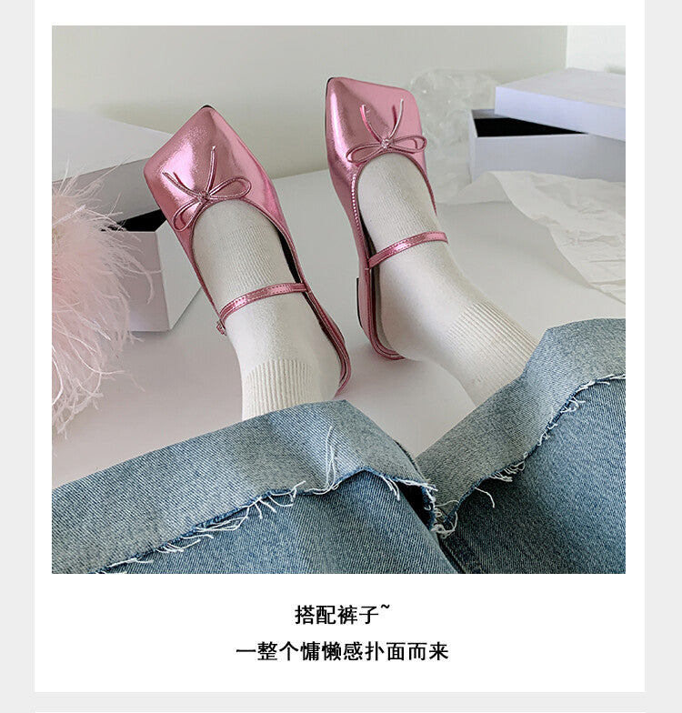 Karin Luna Hot-Selling Derivative Edition~Comes with data plan included Must-have Butterfly Knot Closed-Toe Height-Increasing Slippers