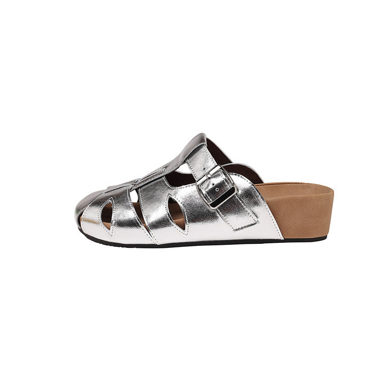 Karin Luna Full Layer Inside and Out~Basic Versatile Perforated Round Toe Birkenstock Slippers