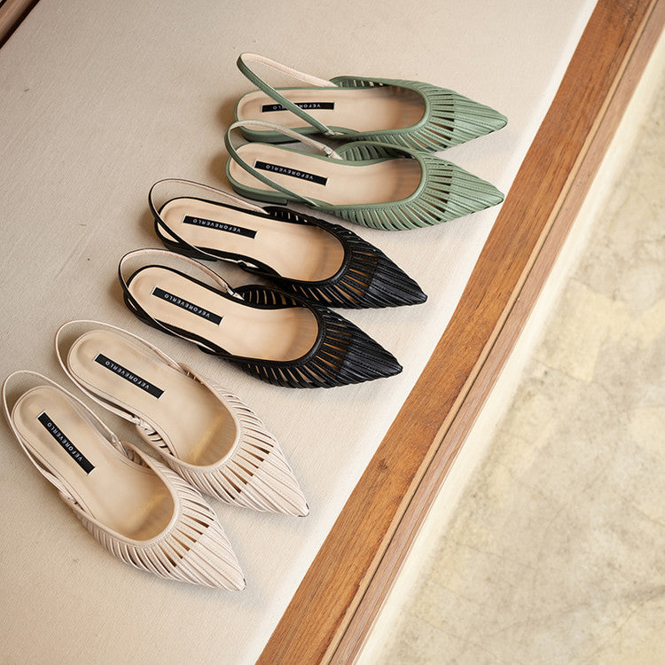 Karin Luna Bestseller Spot Goods French Retro Style Thin Strap Flat Heel Closed Toe Slippers