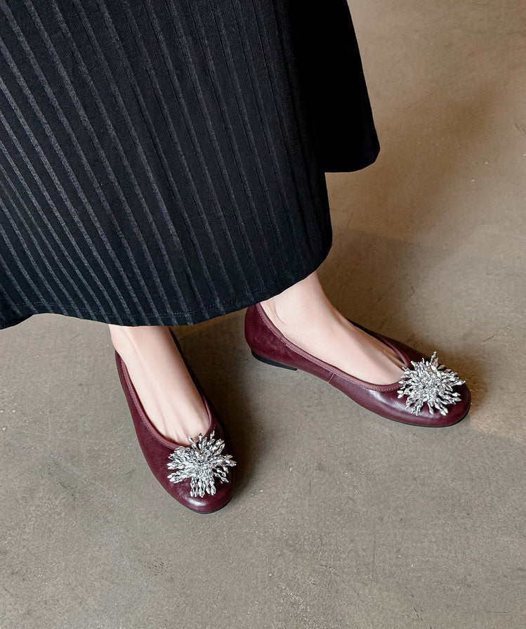 Karin Luna Full Leather Inside and Out~Gorgeous Fireworks Flat Granny Shoes