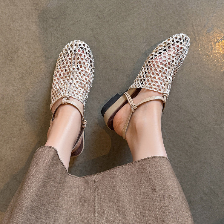 Karin Luna In Stock Spot Goods  Resort Style Series~Casual woven closed-toe flat sandals