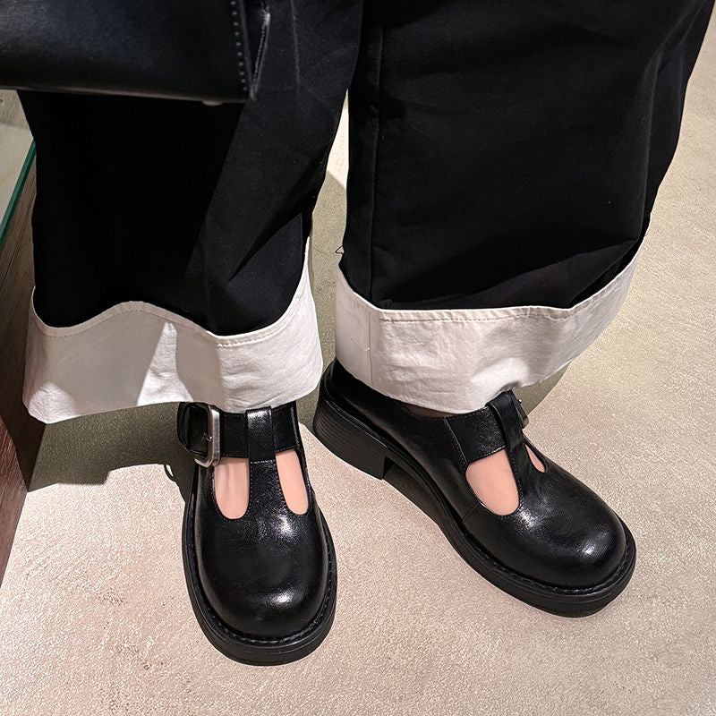 Karin Luna In Stock Spot Goods round Head t Round Toe British Style Single Shoes