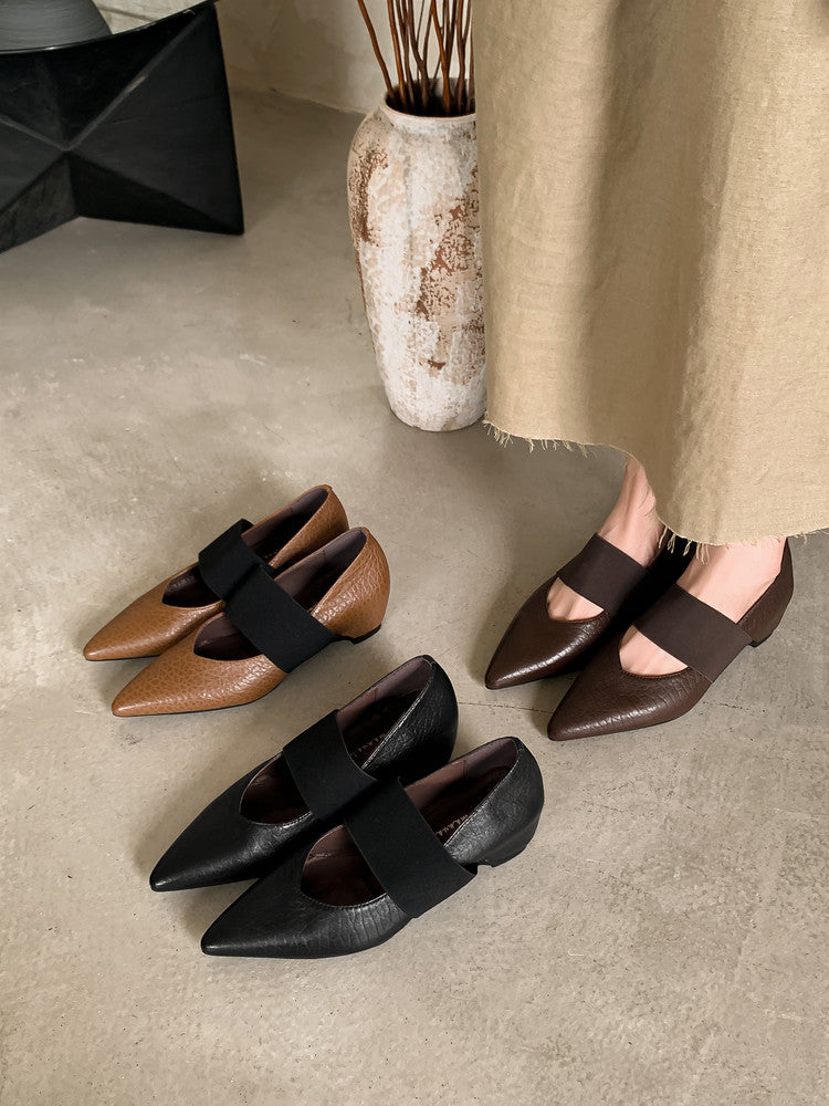 Karin Luna  Popular Pointed Toe Hidden Heel Strap Single Shoes