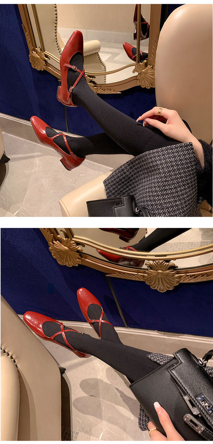 Karin Luna Bestseller Available for sale all seasons Mary Jane with built-in data Full Leather Single Shoes Go ahead with confidence