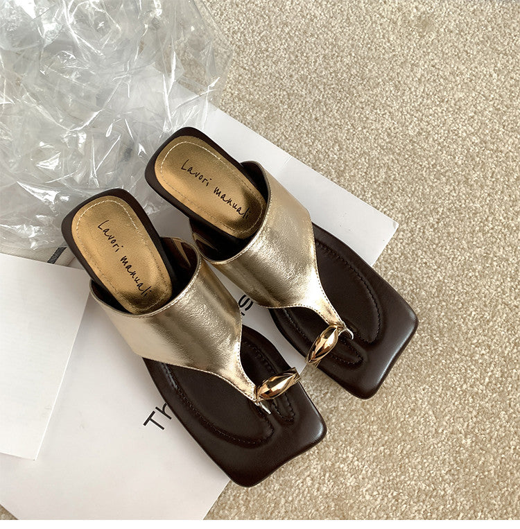 Karin Luna In Stock  Spot Goods   Casual Style Square Toe Slip-On Super Comfortable Slippers