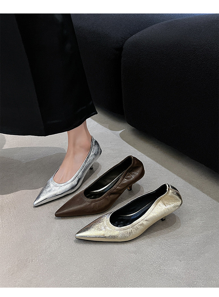Karin Luna In Stock Spot Goods    Vintage Classic Style Shallow Mouth Single Shoes