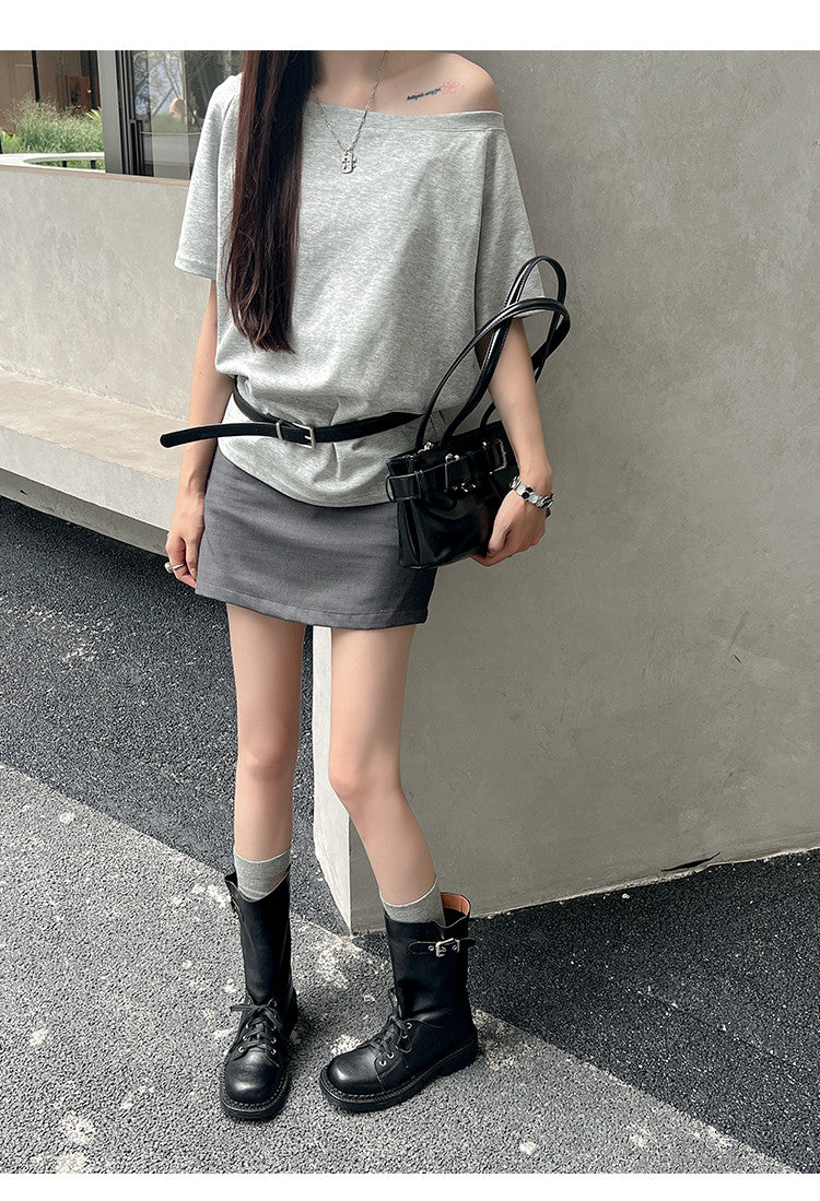 Karin Luna Bestseller Large Tube Thick Sole Martin Boots with Belt Buckle