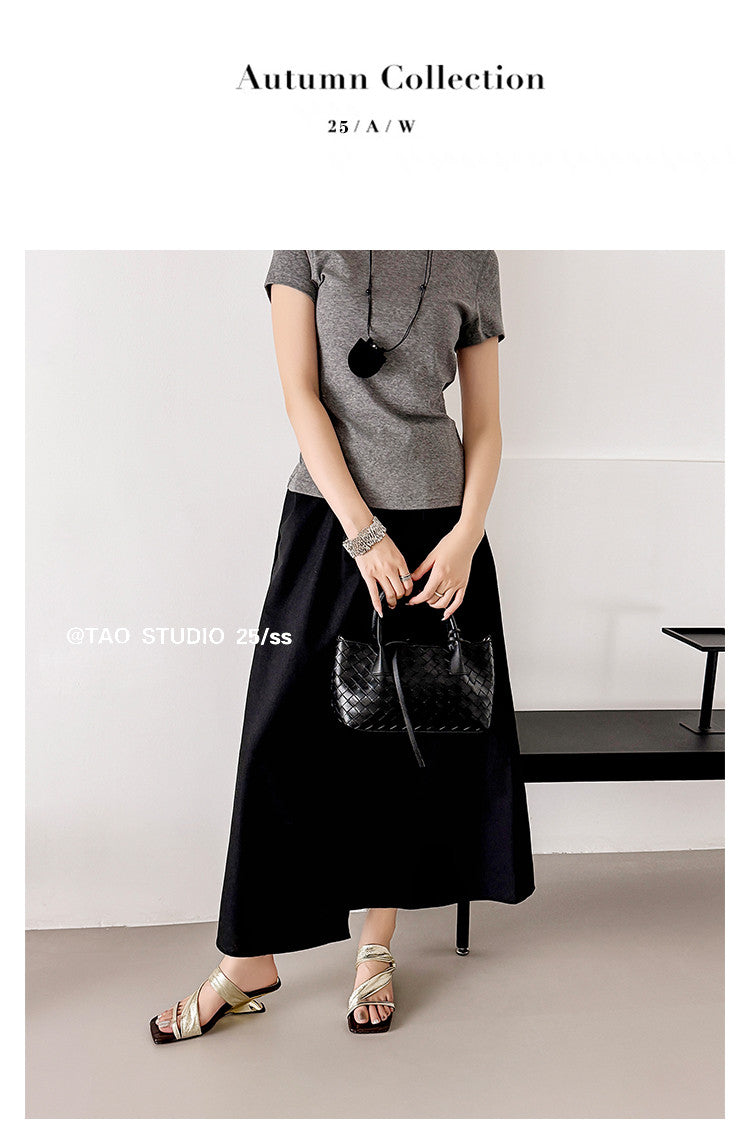 Karin Luna In Stock Spot Goods Minimalist Style Square-Toed Irregular Heel Slippers