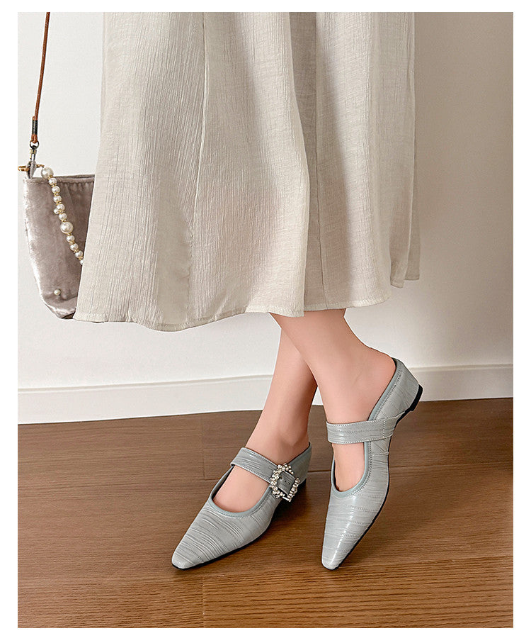 Karin Luna In Stock Spot Goods Full Layer Rhinestone Exquisite Closed-Toe Slippers