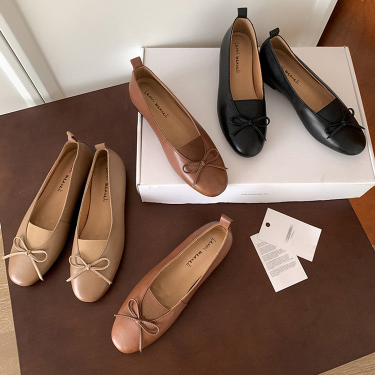 Karin Luna Full Layer Inside and Out~Basic Versatile Bow Hidden Heel Shoes