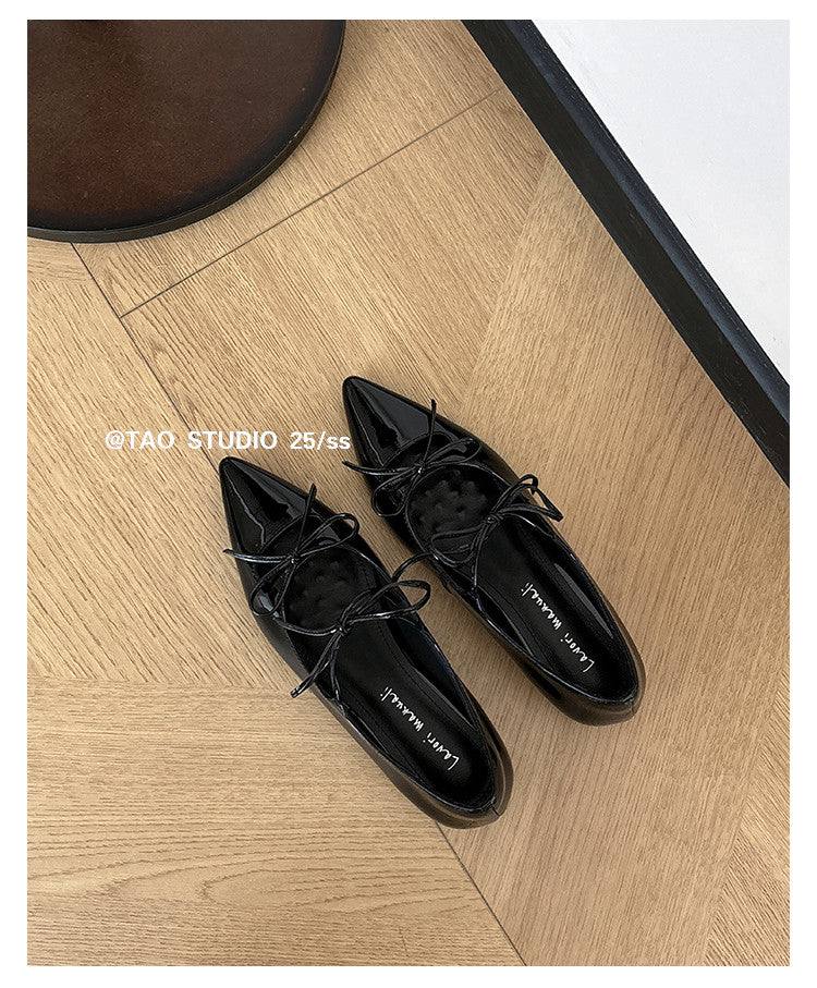 Karin Luna In Stock Spot Goods  Hot-selling Element Bowknot Square Toe Pointed Toe Single Shoes