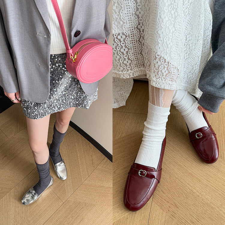 Karin Luna In Stock Spot Goods Basic Versatile British Style Single Shoes