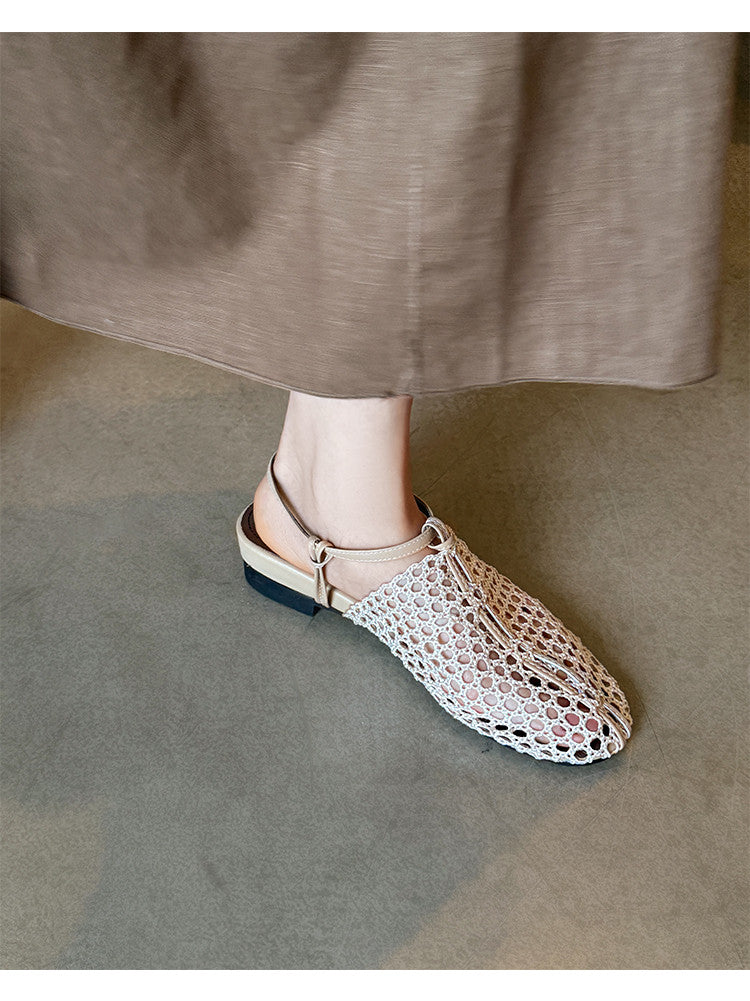 Karin Luna In Stock Spot Goods  Resort Style Series~Casual woven closed-toe flat sandals